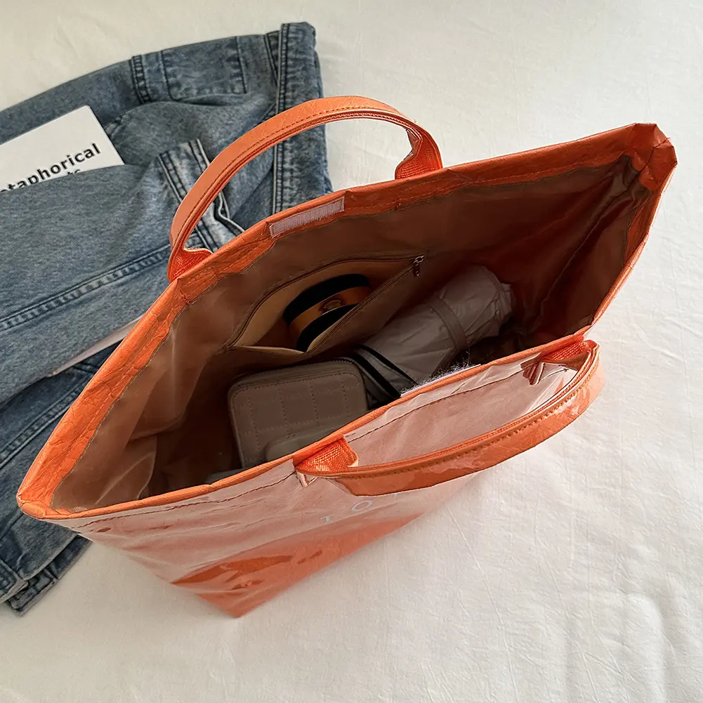 Tote Bag for Women Men Handbag with Inner Pocket Top Handle Bag Solid Color Large Classic Tote Satchel Bag for Travel Shopping