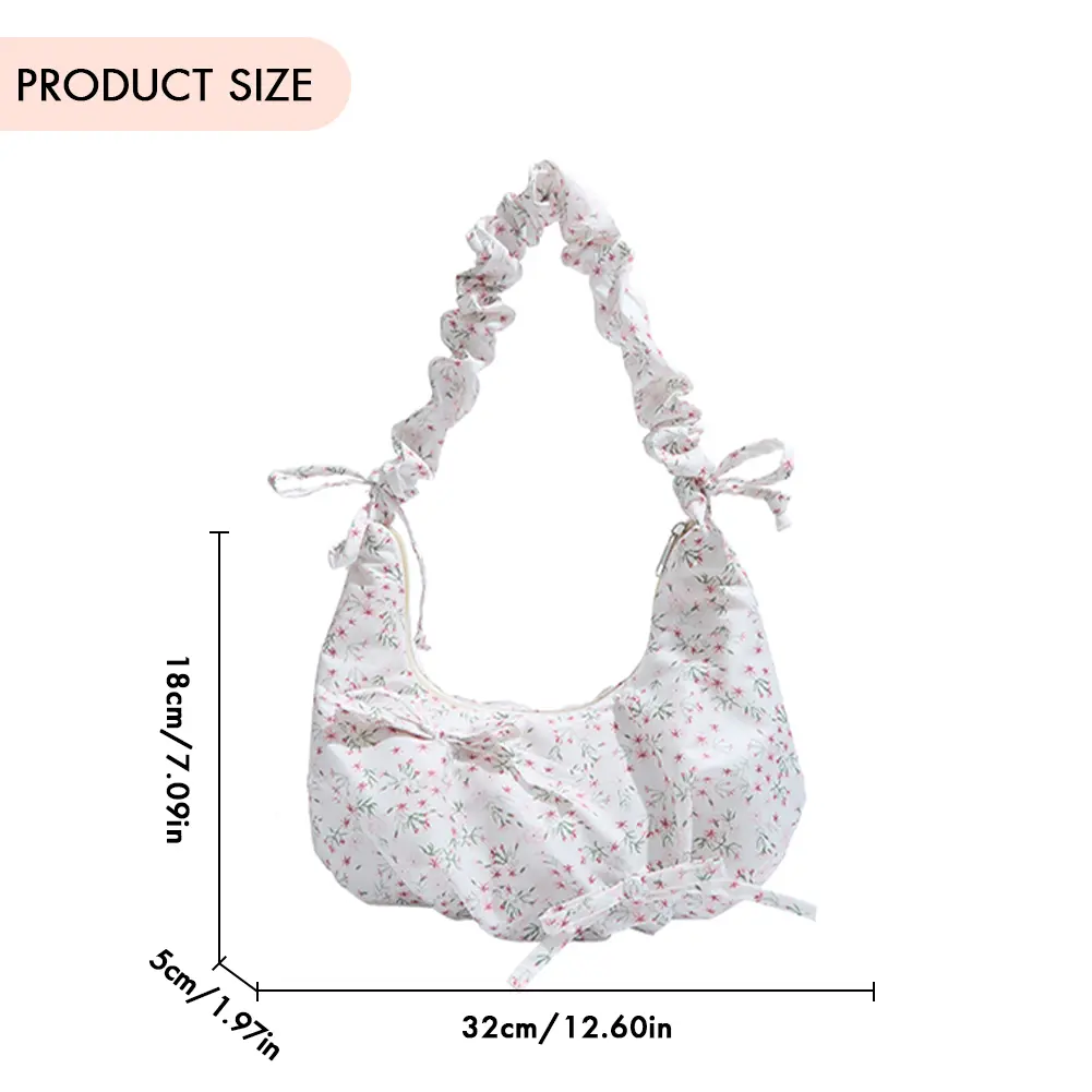 Bow Purse Shoulder Bag Underarm Crescent Bag Cute Clutch Handbag for Women Girls