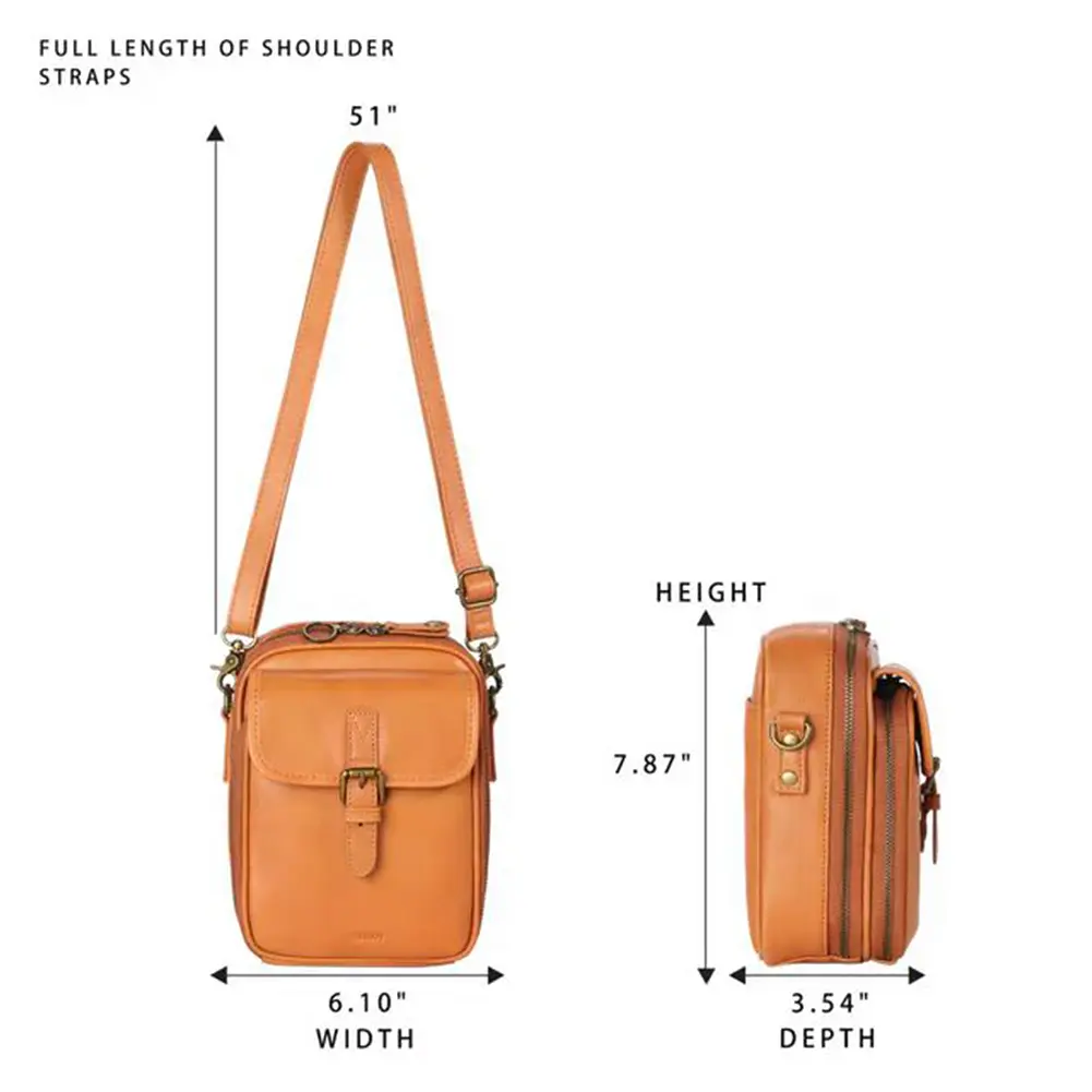 Leather Zipper Shoulder Handbag Purse & Adjustable Removable Strap Trendy Sling Bag Cellphone Bag Wallet Purse for Women Men