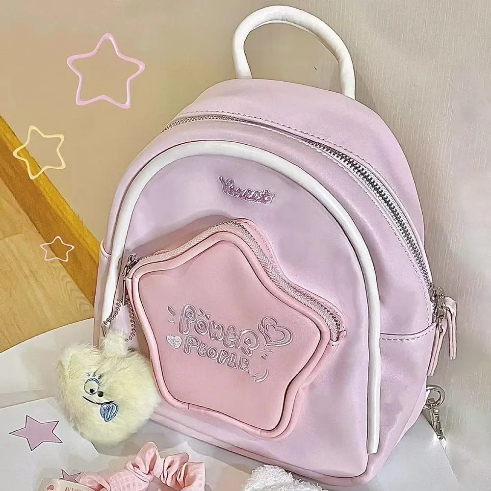 Cute Star Travel Backpack Lightweight Casual Daypack with Adjustable Shoulder Strap Trendy School Backpack for Girls Students