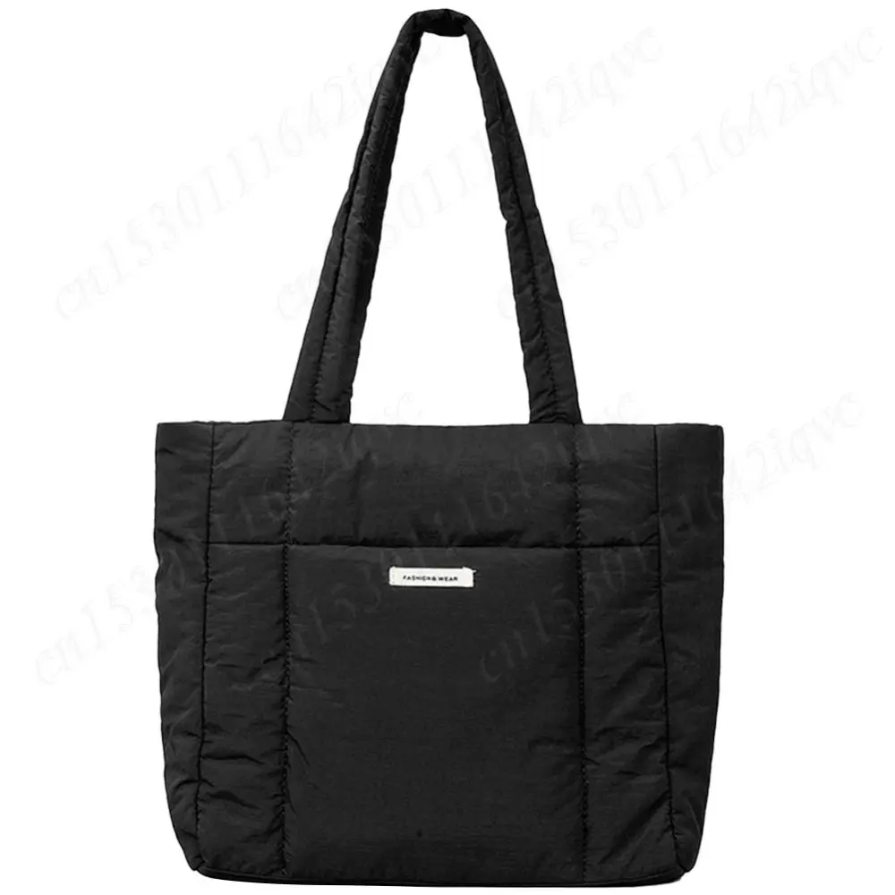 Women Zipper Tote Handbag Casual Nylon Shoulder Bag Large Capacity Versatile Soft Female Commuting Bag