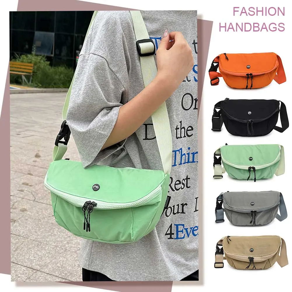 Waist Bag for Women Men Adjustable Strap Chest Bag Nylon Solid Small Crossbody Bag with Zipper for Travel Hiking Outdoor Sports