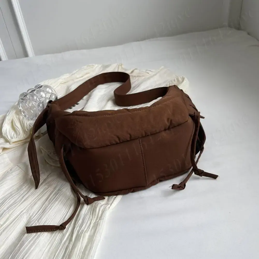 Shoulder Bag for Women Men Crossbody Bag Adjustable Strap Messenger Bag Nylon Solid Hobo Bag Croissant Bag Travel Crescent Bag