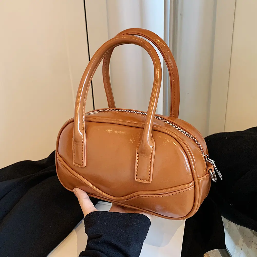 Handheld Bowling Bag Fashion Crossbody Bag Versatile Casual Small Square Bag for Women Work Shopping Travel