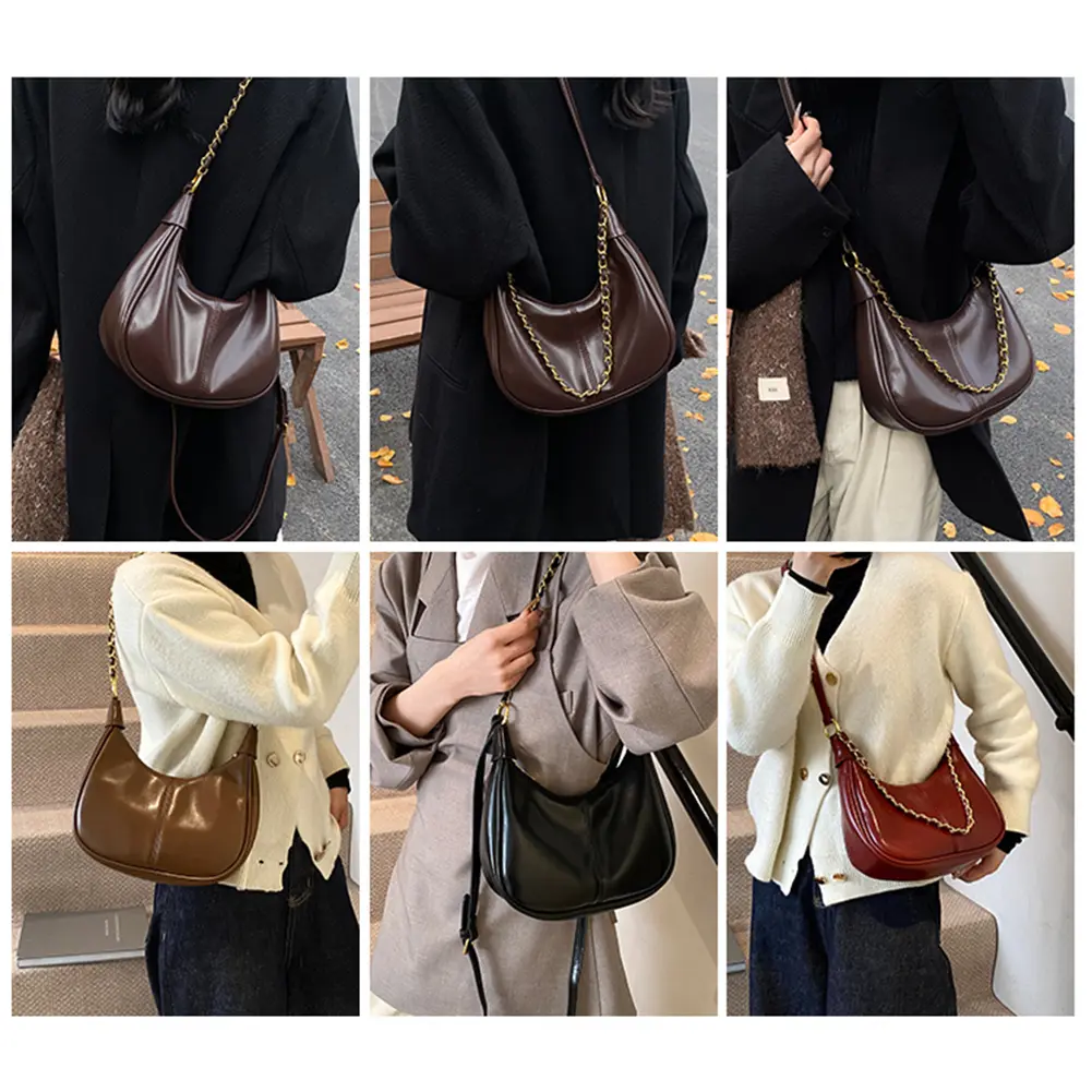 Women Vintage Shoulder Bag Large Capacity Casual Crossbody Bag Adjustable Strap Slouchy Tote Bag Female Travel Work Bag