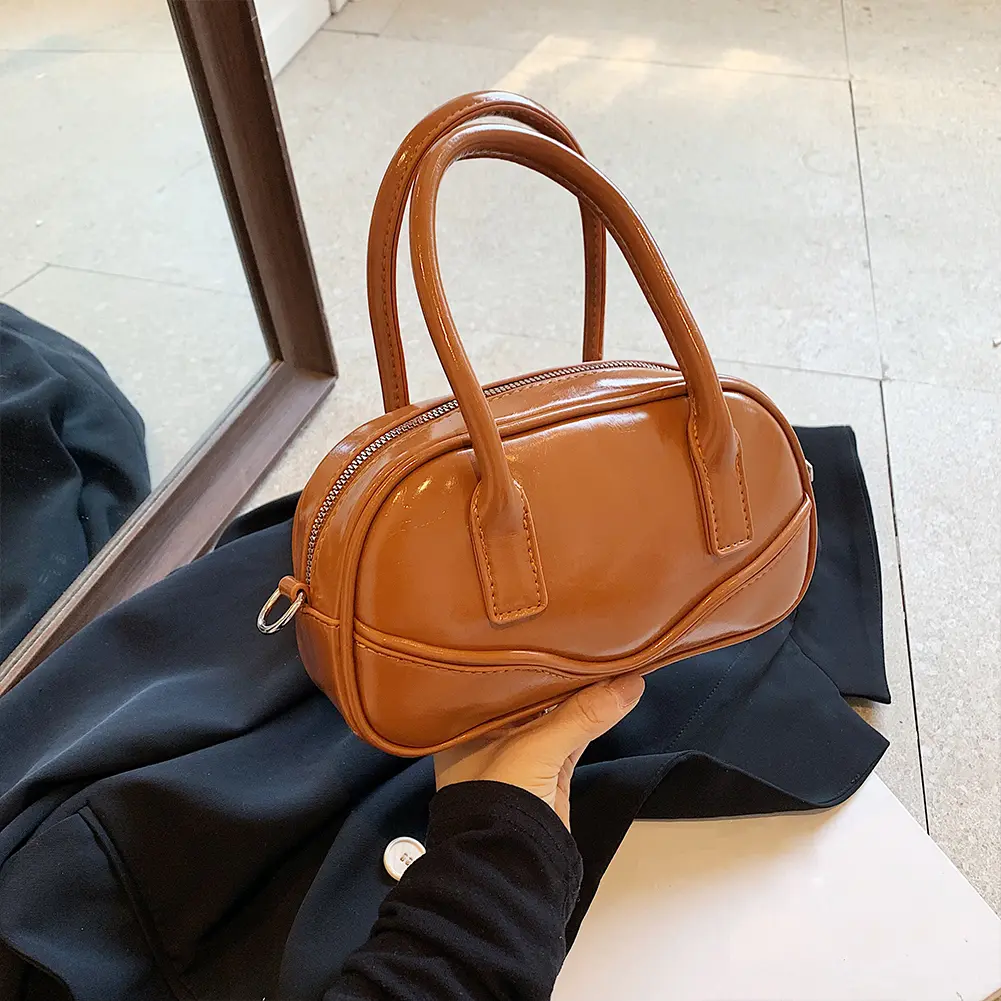 Handheld Bowling Bag Fashion Crossbody Bag Versatile Casual Small Square Bag for Women Work Shopping Travel
