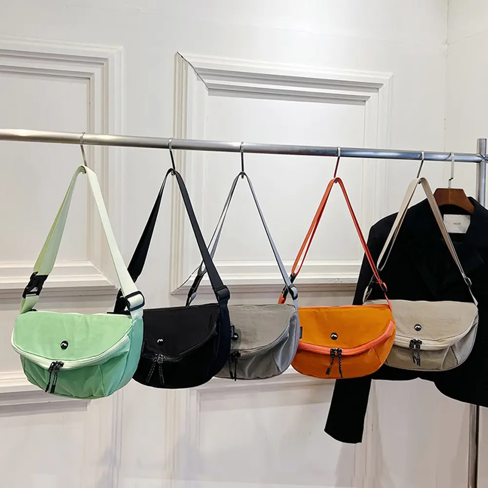 Waist Bag for Women Men Adjustable Strap Chest Bag Nylon Solid Small Crossbody Bag with Zipper for Travel Hiking Outdoor Sports