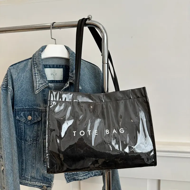 PVC Dupont Paper Shoulder Bag Large Capacity Simple Handbag Waterproof Casual Tote Bag Female Travel Shopping Date Bag