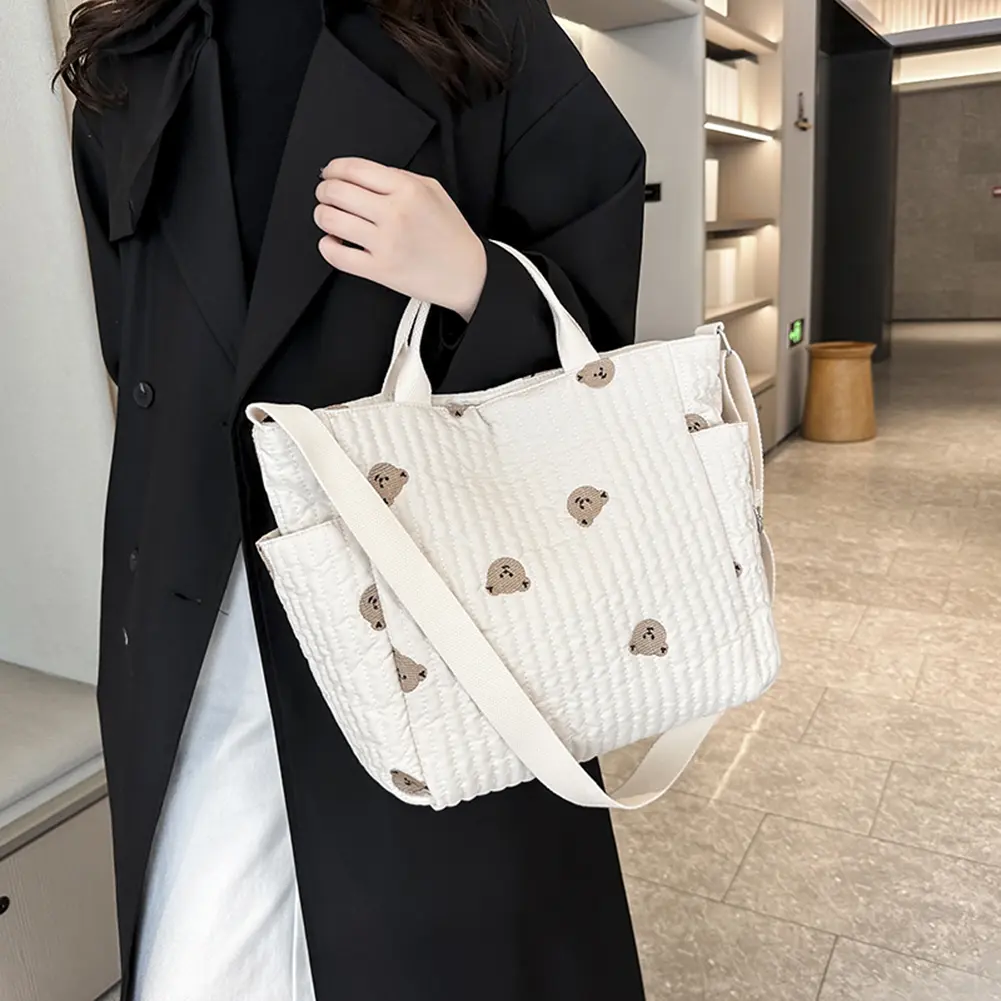Women Baby Diaper Crossbody Bag Large Capacity Cartoon Baby Nappy Bag Adjustable Strap Cartoon Nursing Bag Ladies Travel Handbag
