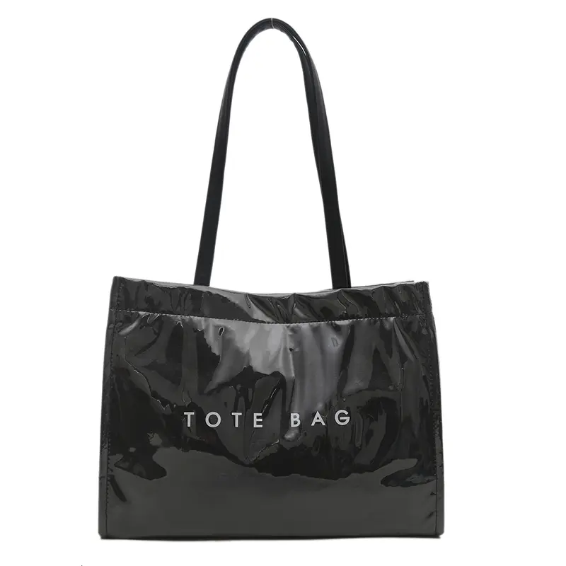 PVC Dupont Paper Shoulder Bag Large Capacity Simple Handbag Waterproof Casual Tote Bag Female Travel Shopping Date Bag