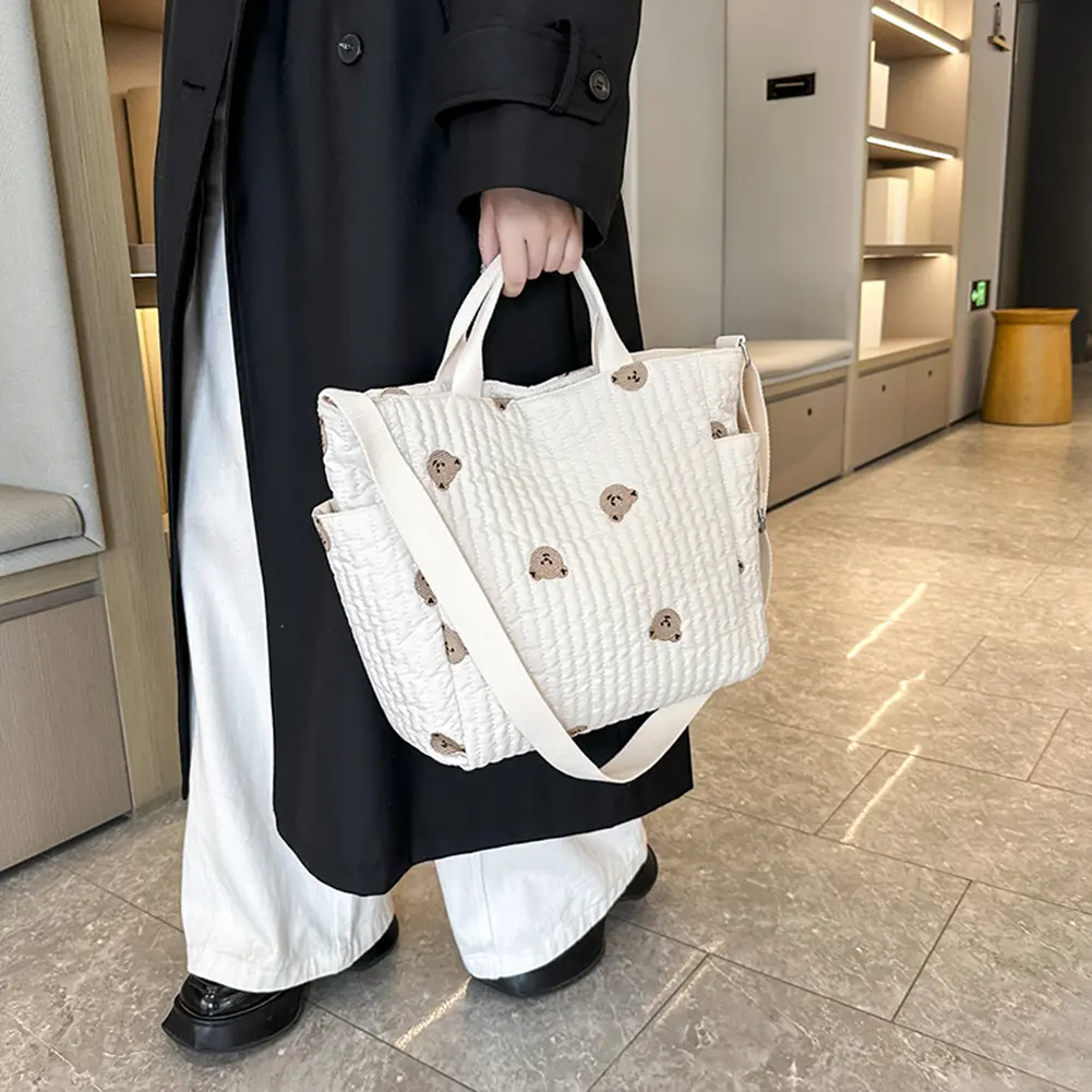 Women Baby Diaper Crossbody Bag Large Capacity Cartoon Baby Nappy Bag Adjustable Strap Cartoon Nursing Bag Ladies Travel Handbag