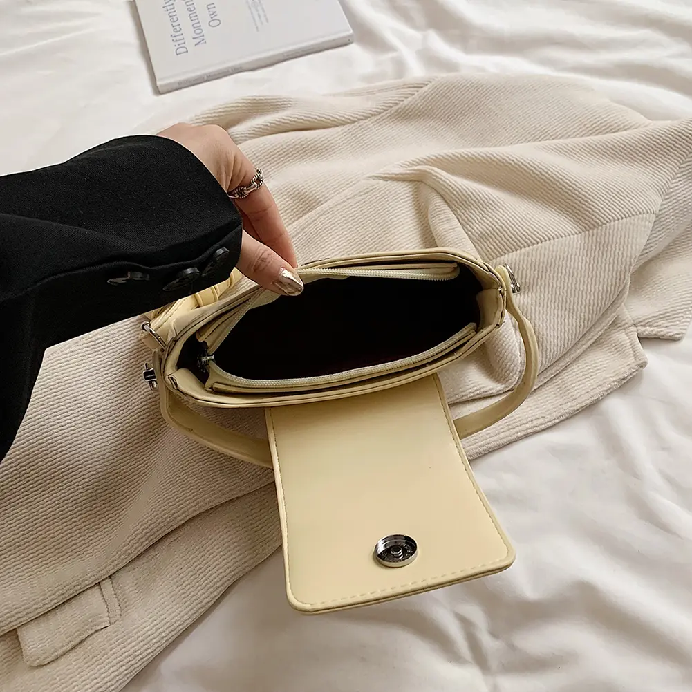 Shoulder Bag for Women Bow Clutch Purse PU Leather Adjustable Strap Underarm Bag Solid Square Bag for Travel Work