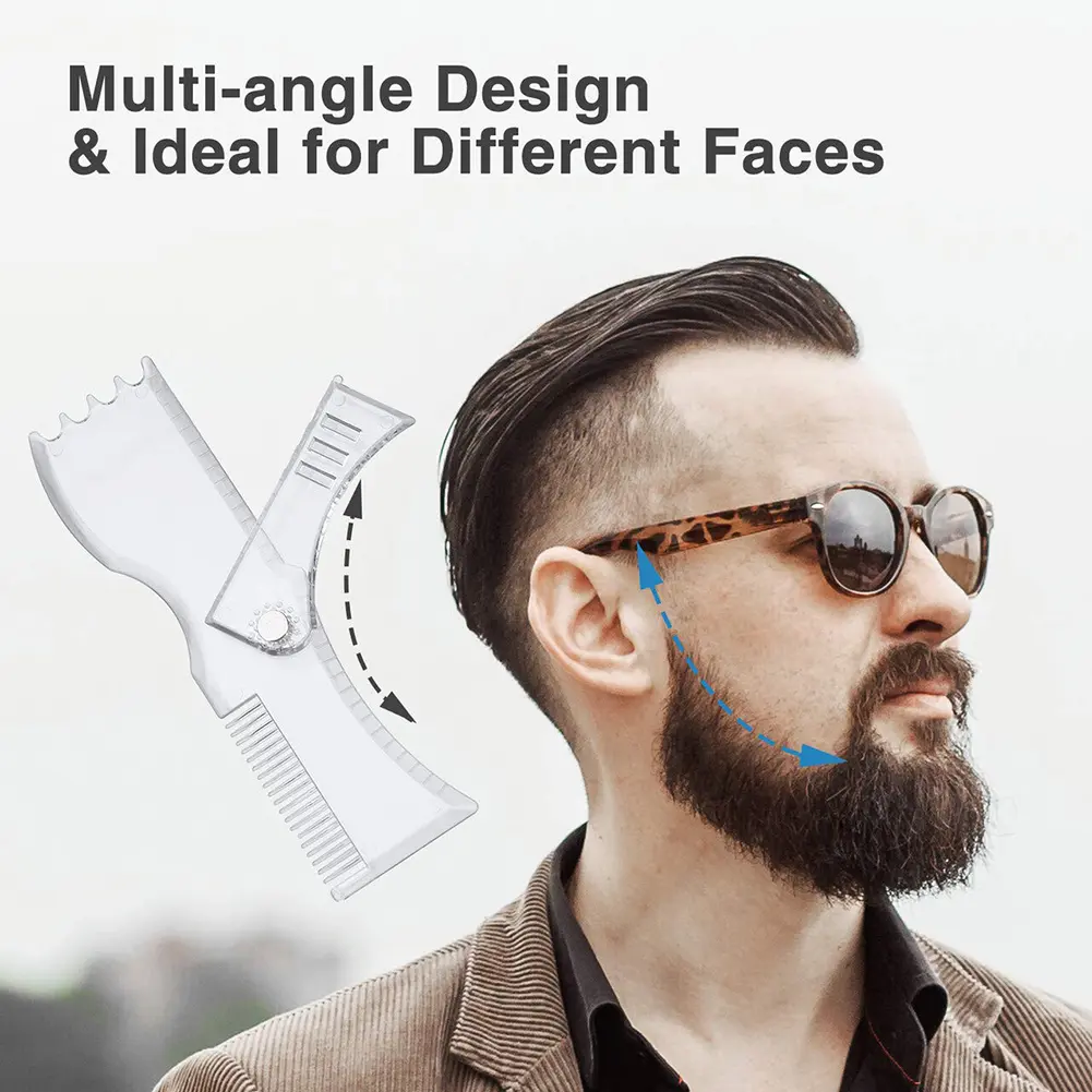 Beard Shaper Beard Styling Template Adjustable Beard Stencil Guide Practical Men Shaving Tool Sets Face Hair Styling Tool