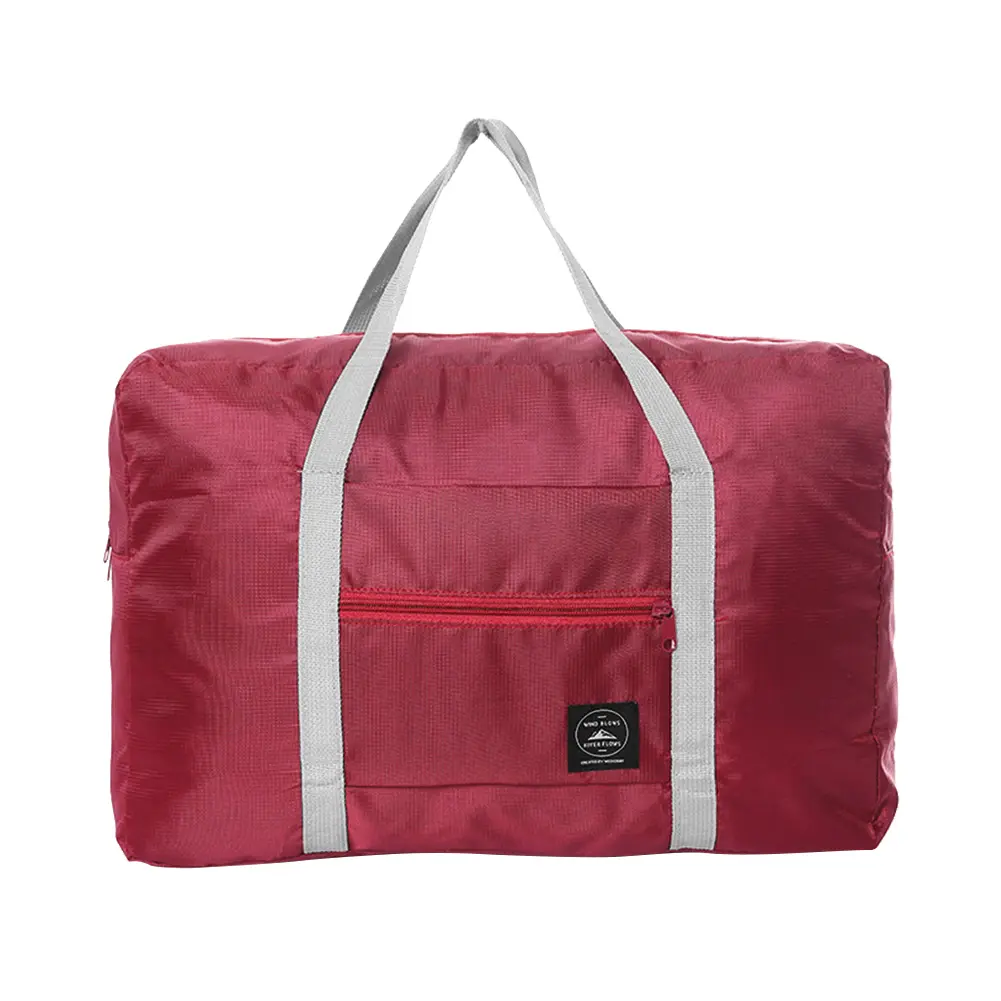 Nylon Shopping Pouch Waterproof Foldable Larger Finishing Bag Large-capacity Lightweight Solid Color for Women Men for Traveling