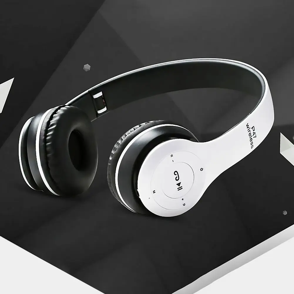 P47 Wireless Stereo Headset Card Mp3 Player Bluetooth-Compatible 5.0 Game Headset Support Hands-Free Built-in Mic for Smartphone