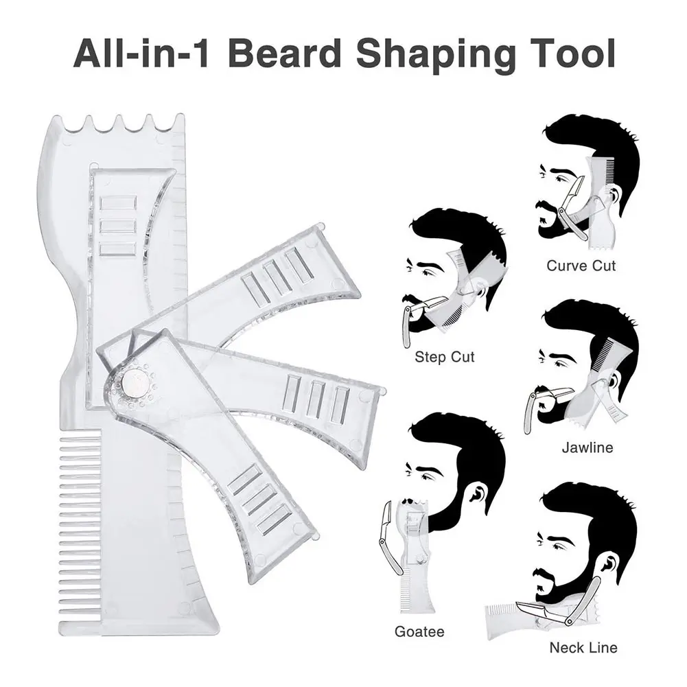 Beard Shaper Beard Styling Template Adjustable Beard Stencil Guide Practical Men Shaving Tool Sets Face Hair Styling Tool