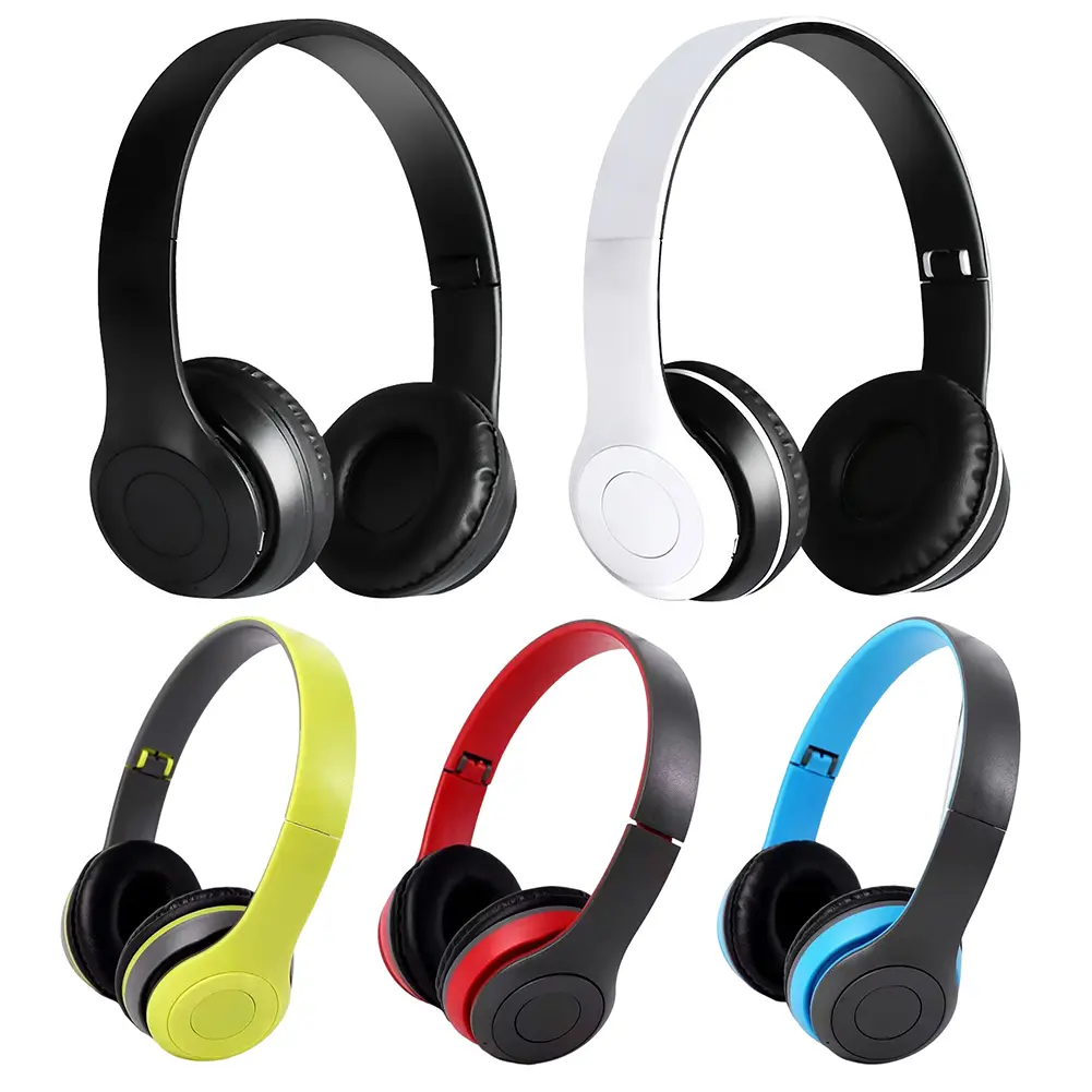 P47 Wireless Stereo Headset Card Mp3 Player Bluetooth-Compatible 5.0 Game Headset Support Hands-Free Built-in Mic for Smartphone