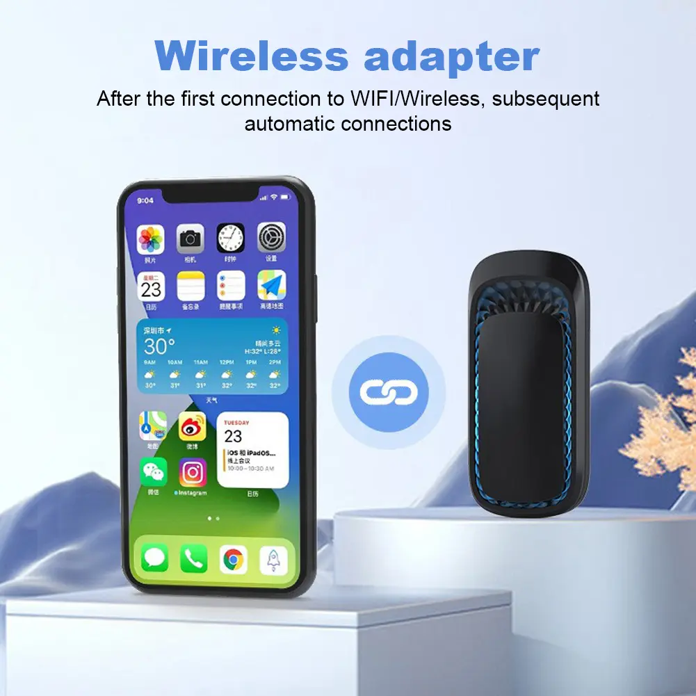 RGB Carplay Wireless Adapter Smart AI Box Car Wired Carplay To Wireless Carplay USB Type-C Adapter Dongle Automatic Link Adapter