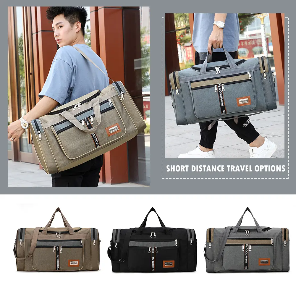 Oxford Portable Gym Bags Large Capacity Fitness Training Bag Waterproof Multifunctional Wear-resistant with Zipper for Men Women