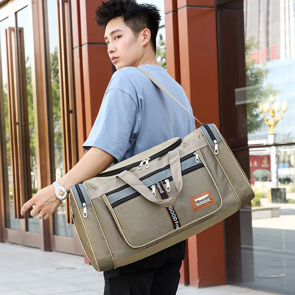 Oxford Portable Gym Bags Large Capacity Fitness Training Bag Waterproof Multifunctional Wear-resistant with Zipper for Men Women