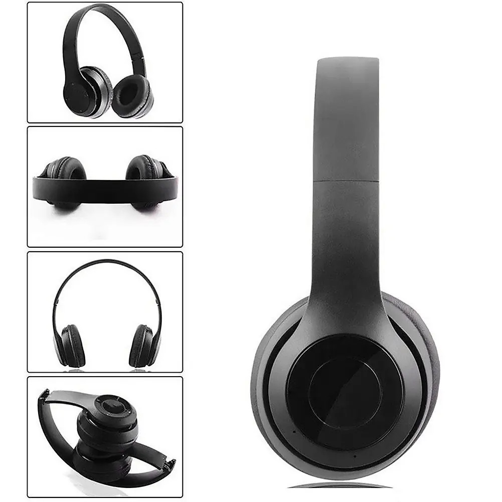 P47 Wireless Stereo Headset Card Mp3 Player Bluetooth-Compatible 5.0 Game Headset Support Hands-Free Built-in Mic for Smartphone