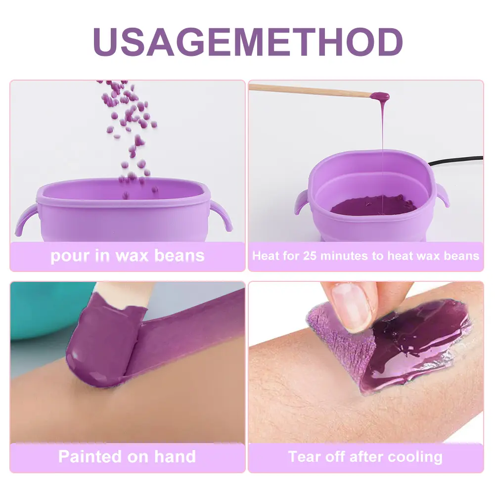 Silicone Wax Warmer Foldable Wax Heater 400ml Electric Hot Wax Warmer Machine Hair Removal Wax Machine for Men Women