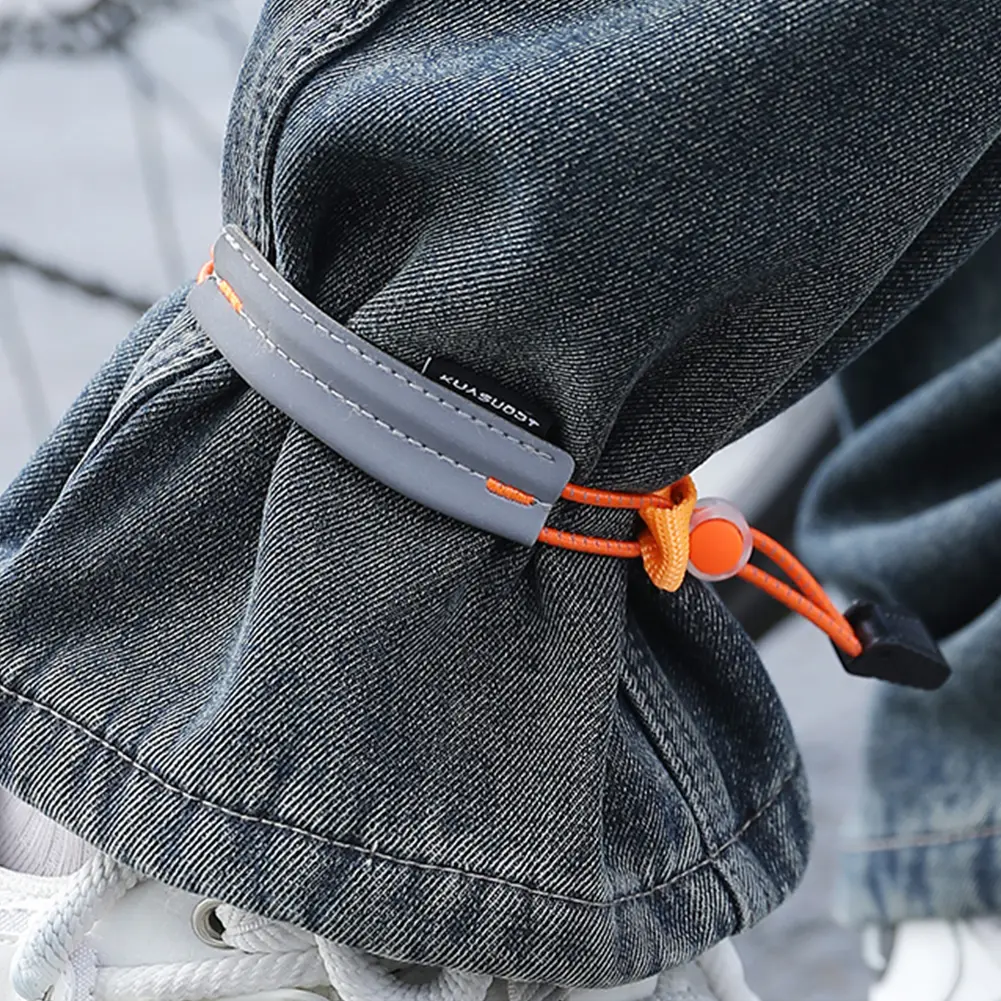 Reflective Bike Pants Strap High Visibility Cycling Pants Cuff Band Biking Safety Bands for Night Walking Cycling Running