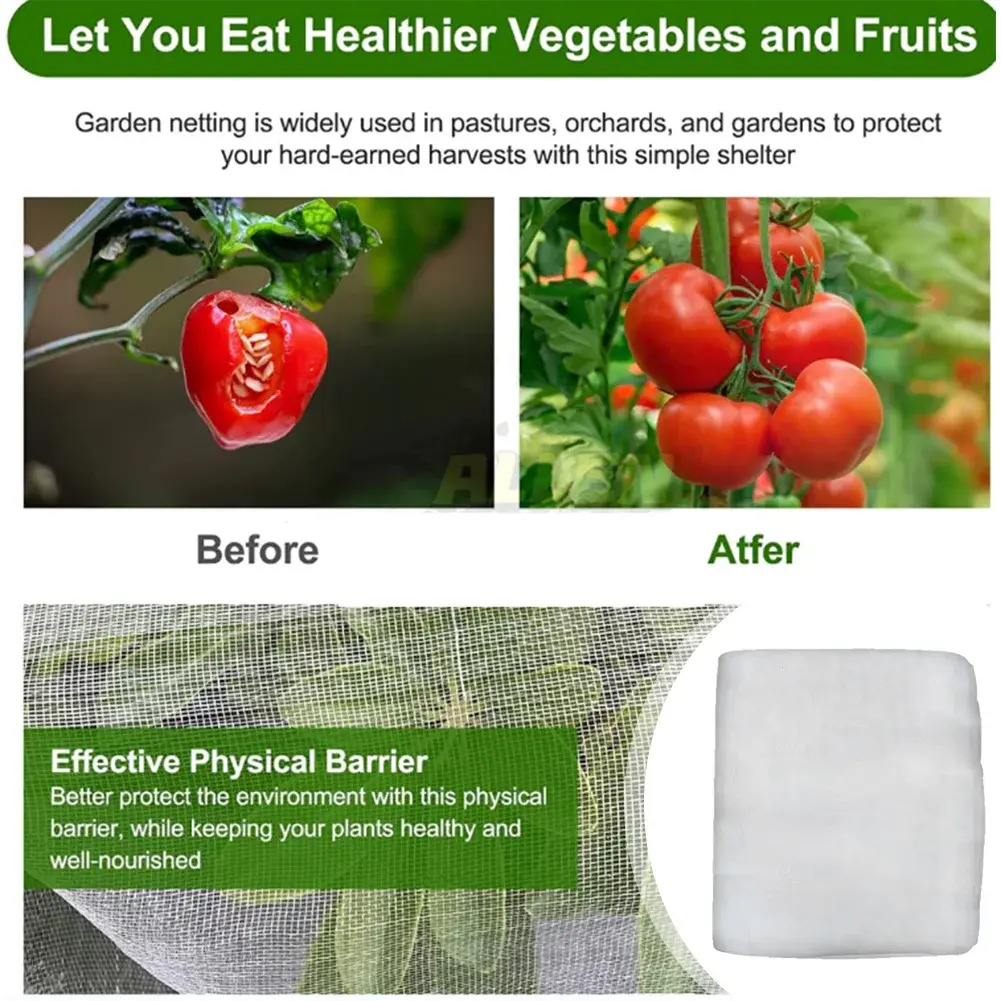 Garden Insect Netting Fine Mesh Garden Vegetable Protective Mesh Net Greenhouse Garden Vegetables Plant Protection