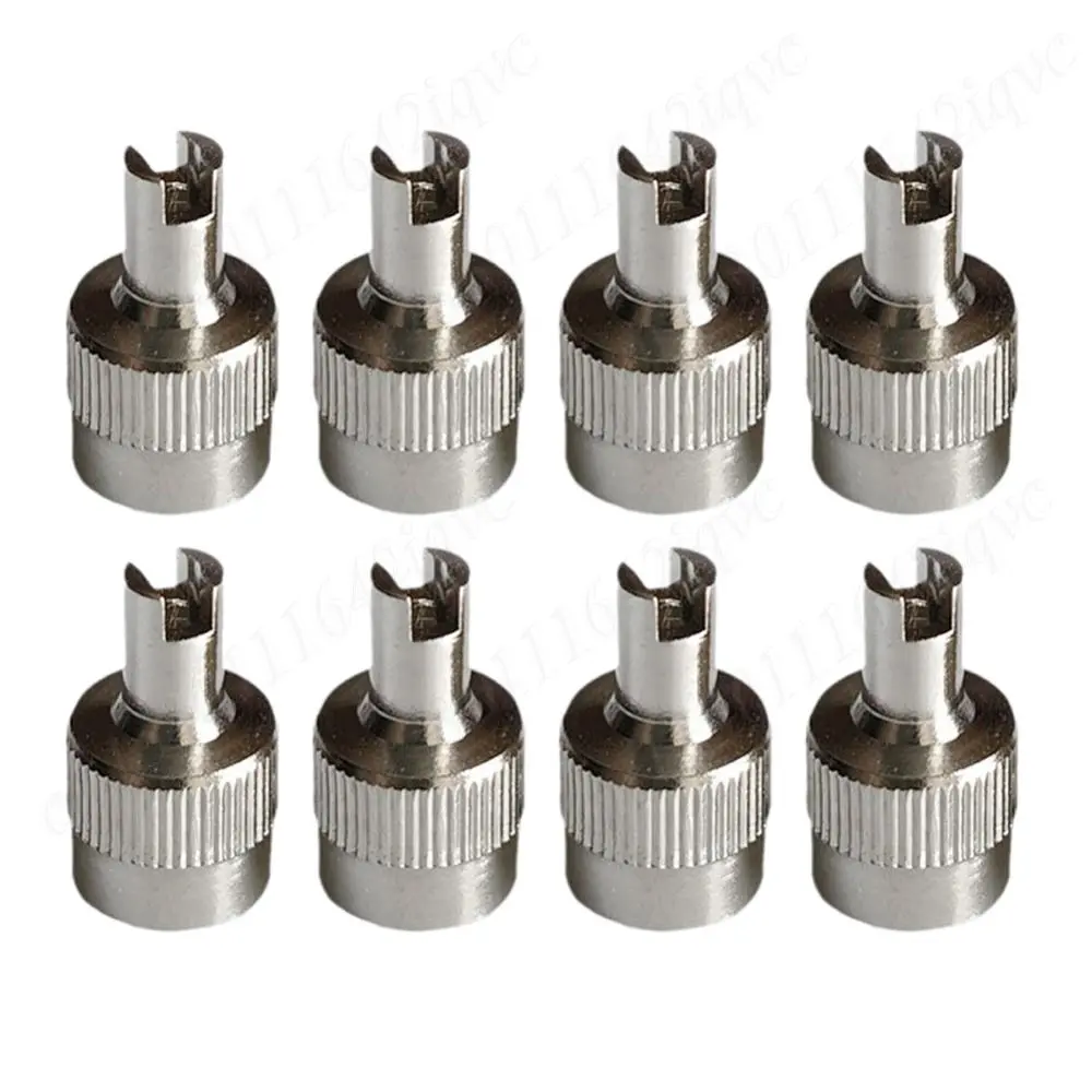 8Pcs Slotted Head Valve Stem Caps Leak-proof Wheel Tire Valve Lid Cover Copper Tire Valve Stem Cap for Car Motorcycle