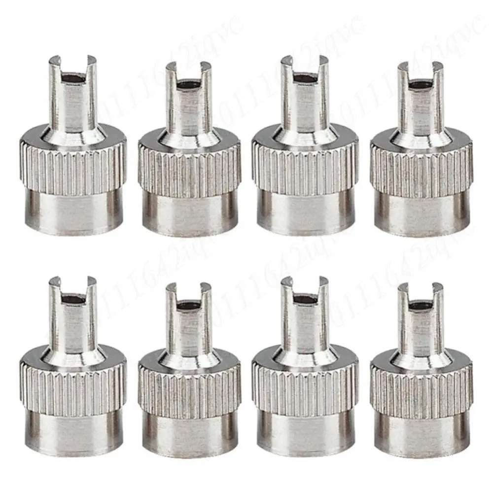 8Pcs Slotted Head Valve Stem Caps Leak-proof Wheel Tire Valve Lid Cover Copper Tire Valve Stem Cap for Car Motorcycle