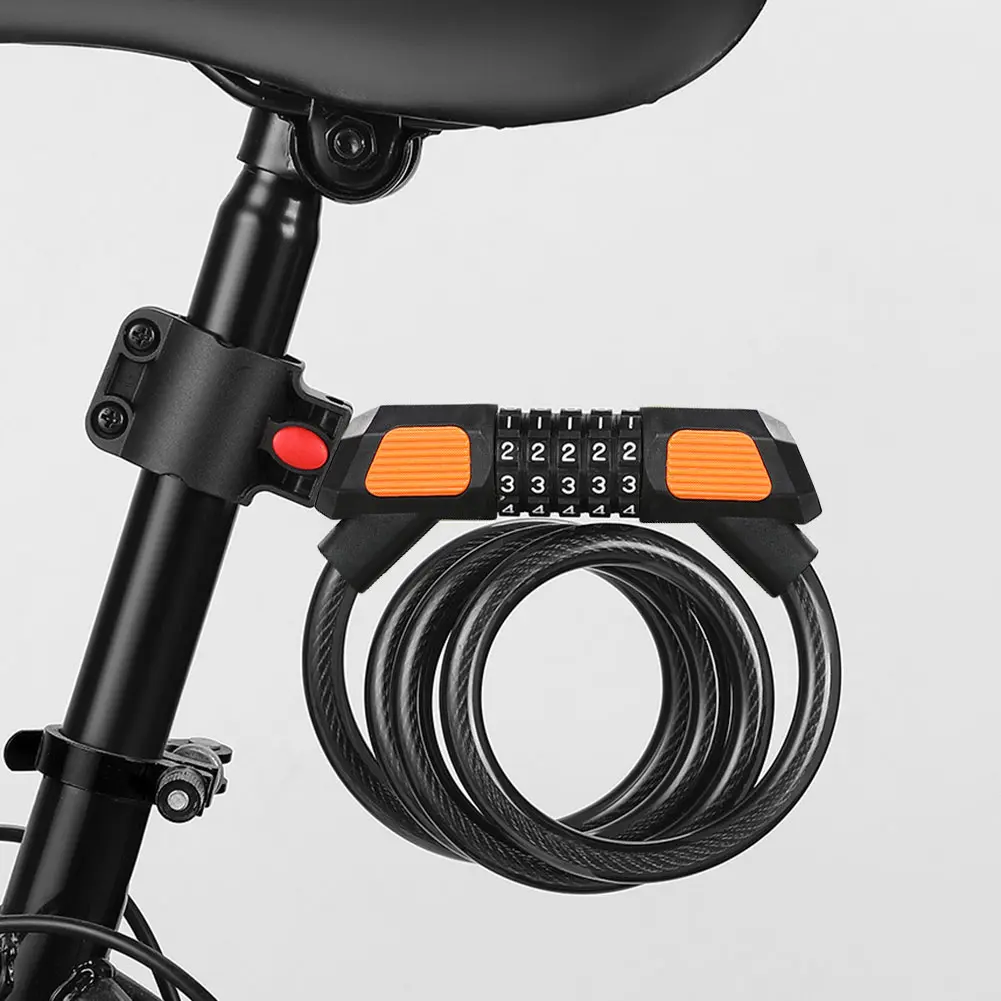 5 Digit Password Lock Anti-Theft Universal Bicycle Lock High Security Portable Security Lock for Electric Bike Scooter