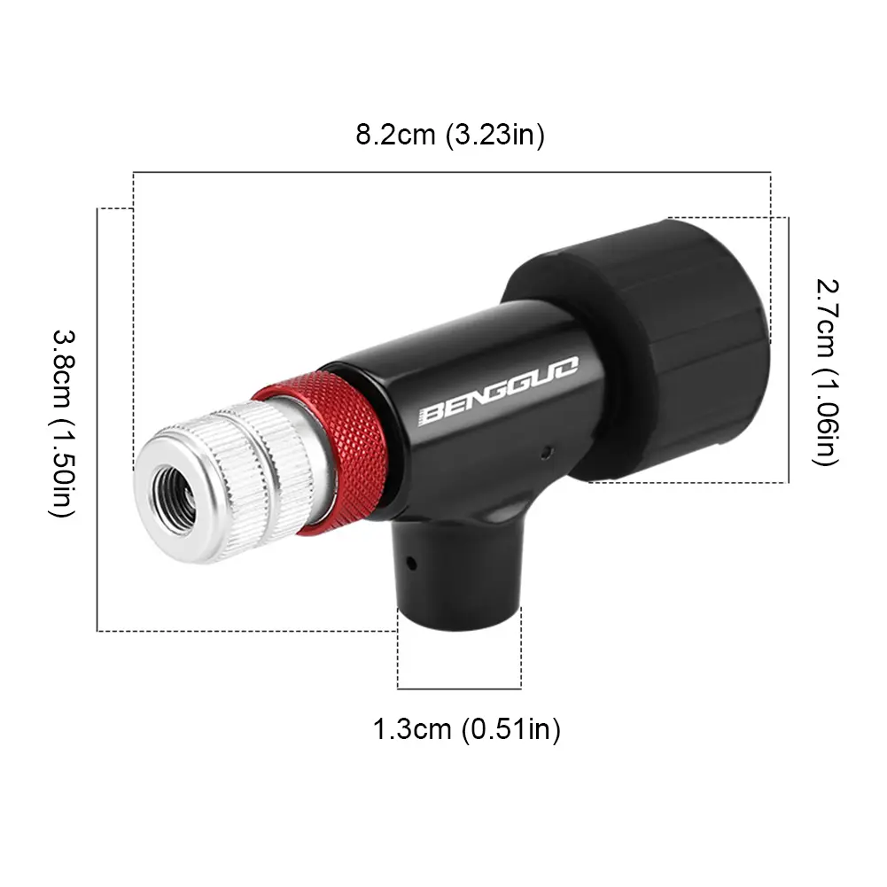 CO2 Bicycle Pump with Sponge Cover Air CO2 Inflator Schrader & Presta Valve Portable Tire Inflator Cycling Accessories