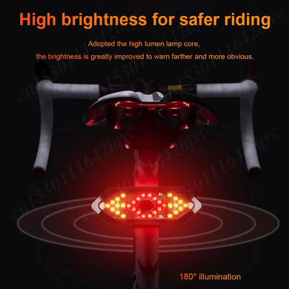 Bicycle Turn Signal Rear Light USB Rechargeable LED Bicycle Lamp Bike Wireless Remote Control Taillight MTB Road Bike Rear Light