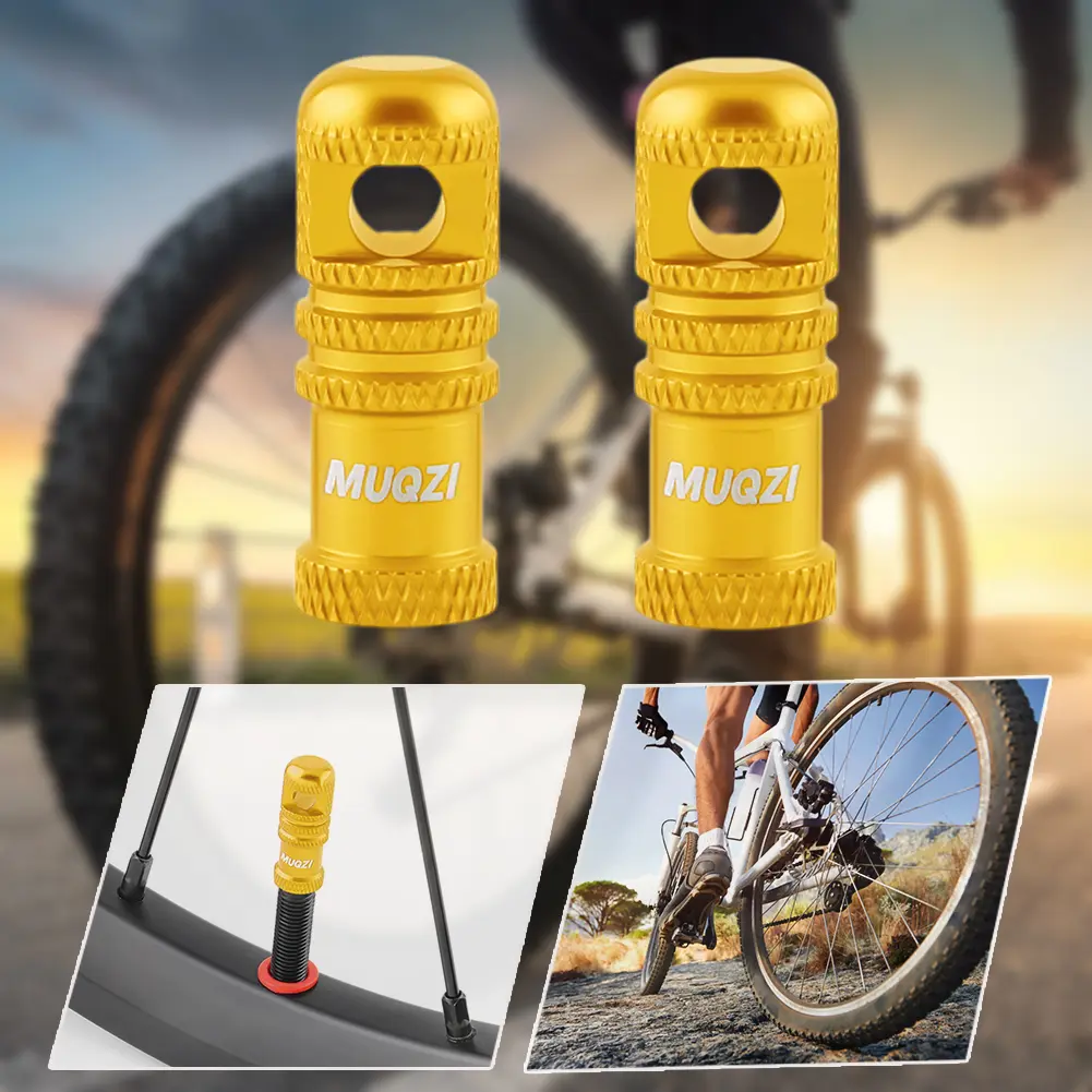 2Pcs Bike Presta Valve Stem Caps Aluminum Alloy Cycling Presta Valve Cover Bike Presta Valve Air Dust Stem Covers for Bike Tires