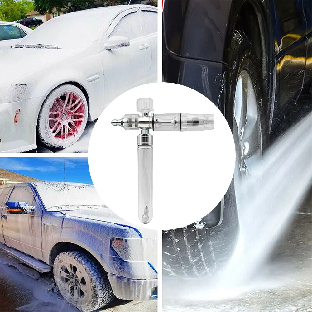 35ml Soap Foam Spray Bottle with 1/4 Inch Quick Connector Pressure Washer Gun Adjustable Foam Spray Pot for Cleaning Cars SUVs