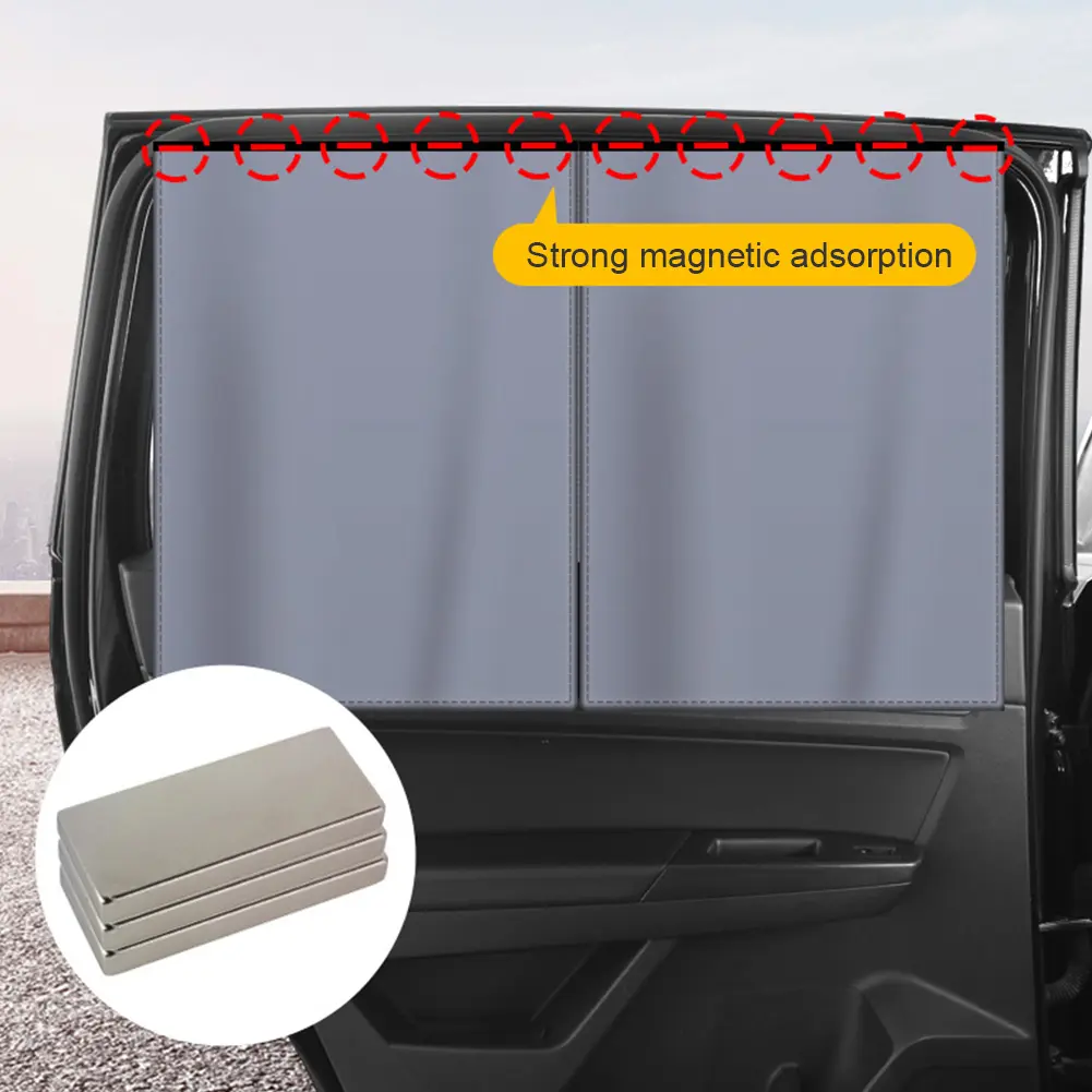 Double Layer Car Personality Sunshades Magnetic Black Side Window Sunshade Cover Auto Glass Curtain Side Glass Mesh Sunshades