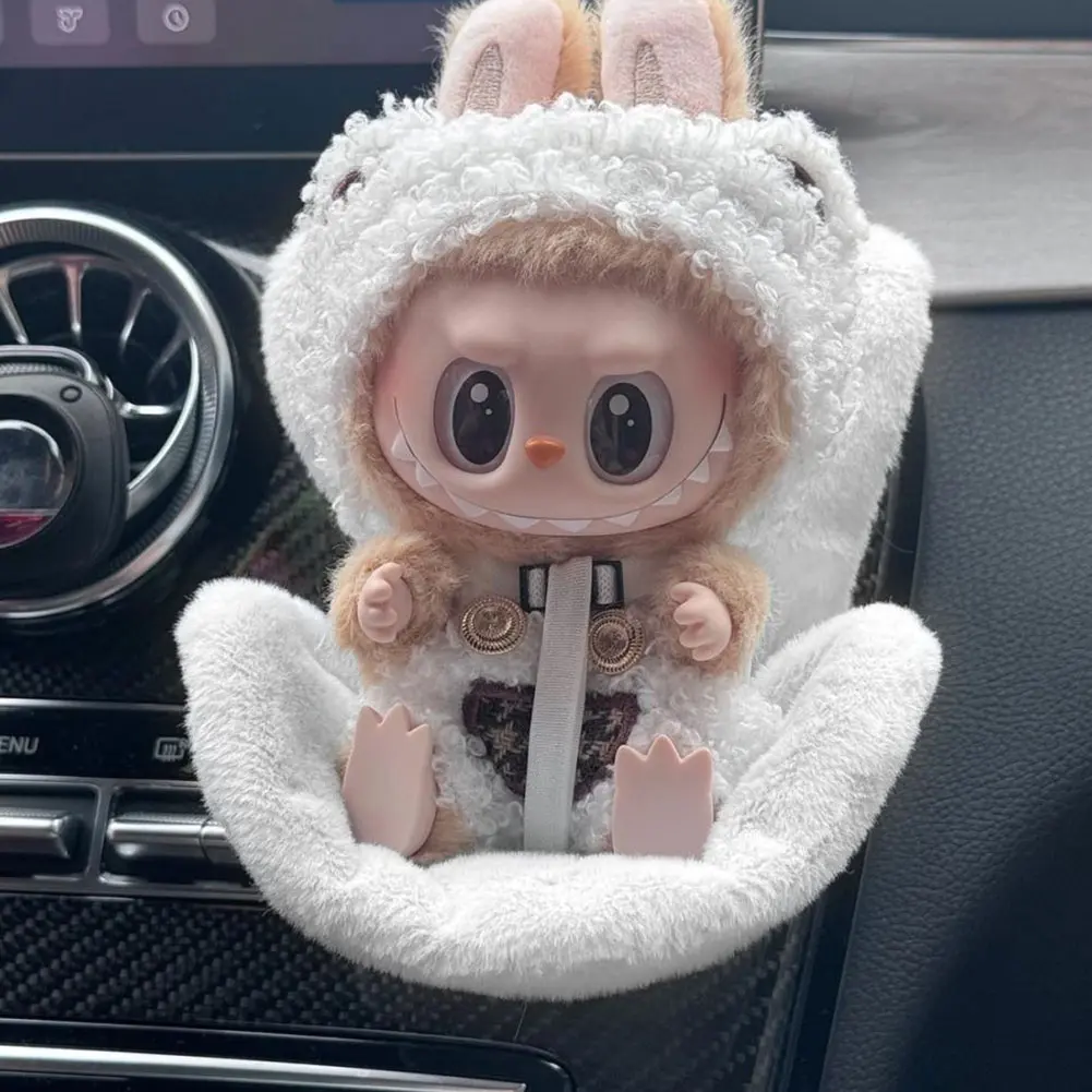 Mini Plush Doll Safety Seat Soft Kawaii Doll Seat Car Ornament Plush Safety Seat Car Air Outlet Decoration for 17cm Dolls