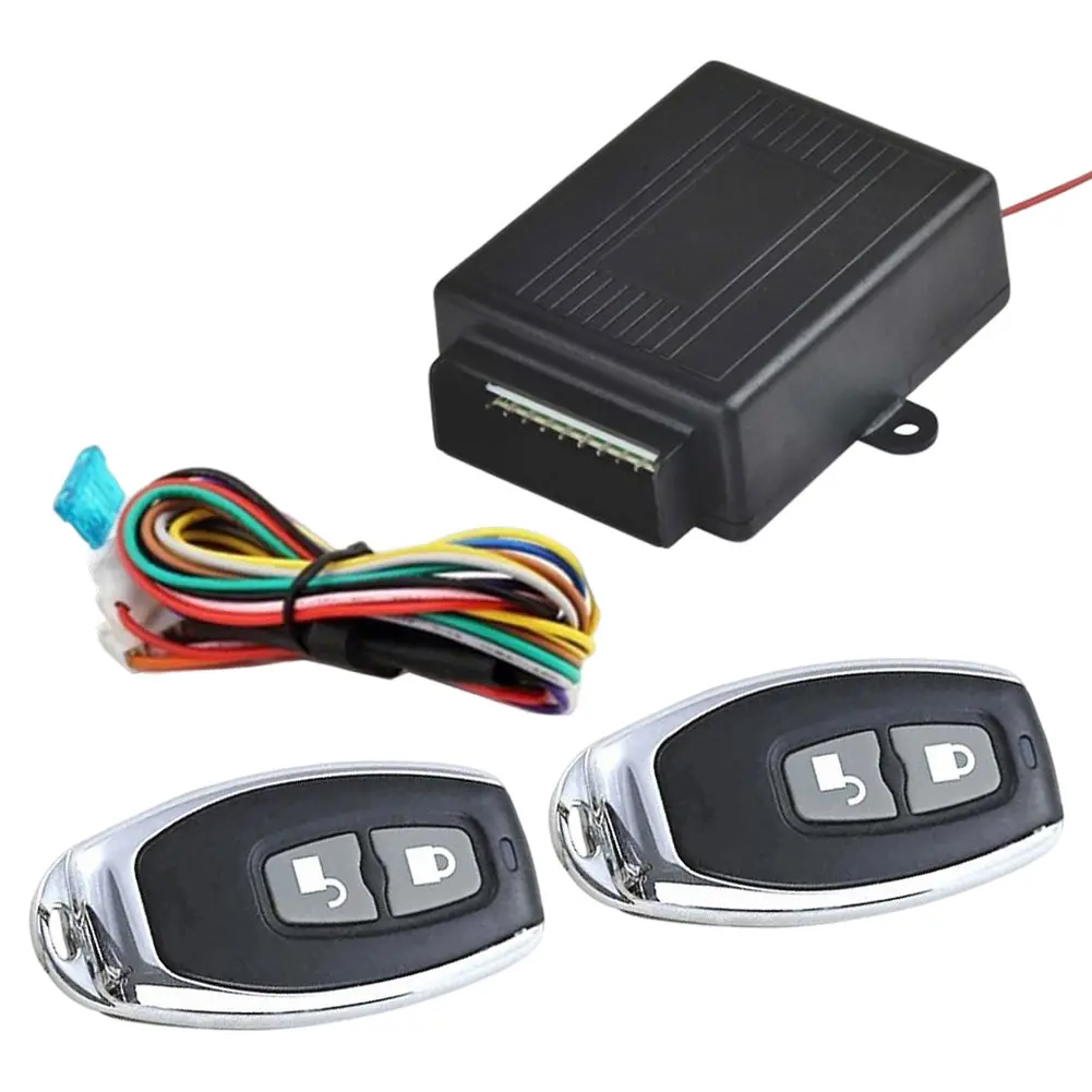 12V Vehicle Keyless Entry System 2 Button Remote Control Car Central Locking System Remote Trunk Release Universal