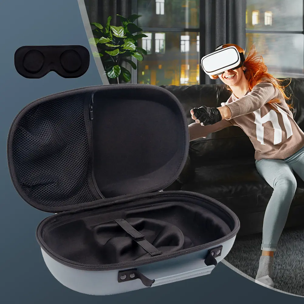 Carrying Case Bag Lens Protective Cover Waterproof Travel Carrying Case with Mesh Pocket for Meta Quest 3 VR Headset Controller