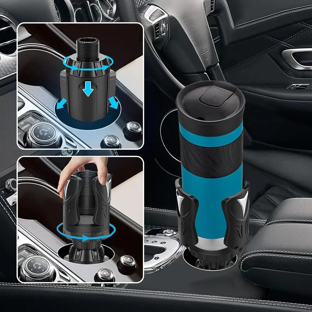 New Car Cup Holder Expander Adapter Adjustable Arms & Base Insert Large Cup Holder Expander for 10oz-46oz Tumbler & Coffee Mug