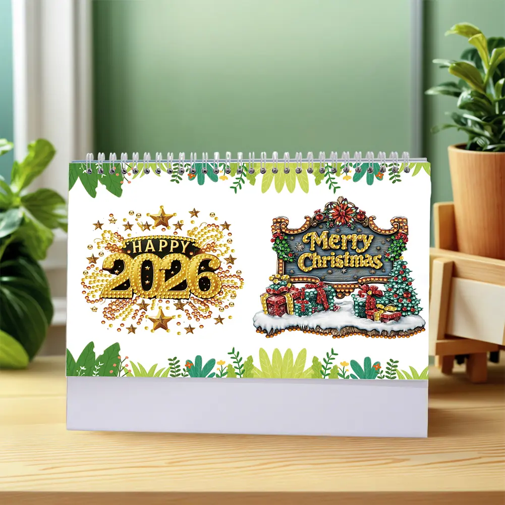 Diamond Painting Paper Calendar Diamond Painting Monthly Calendar Kit DIY Calendar Desktop Ornament for Adults Beginners