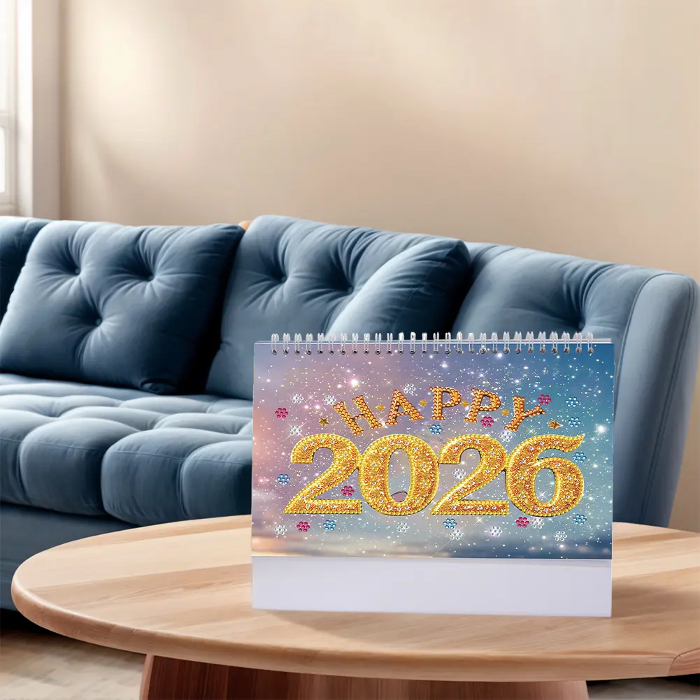 Diamond Painting Paper Calendar Diamond Painting Monthly Calendar Kit DIY Calendar Desktop Ornament for Adults Beginners