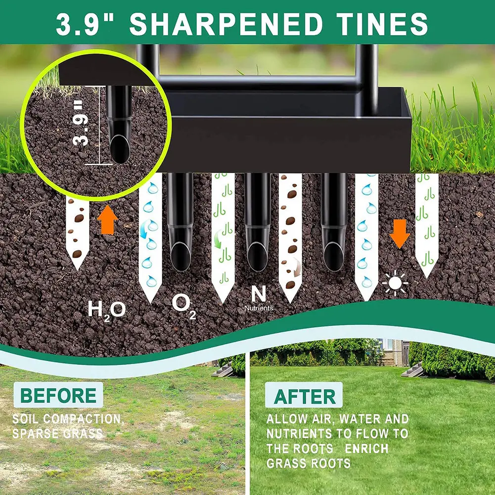 Manual Lawn Aerator Lawn Aerator Coring Tool with Cleaning Tool Corer Plug Aerator Grass Aeration Gardening Tool for Gardening
