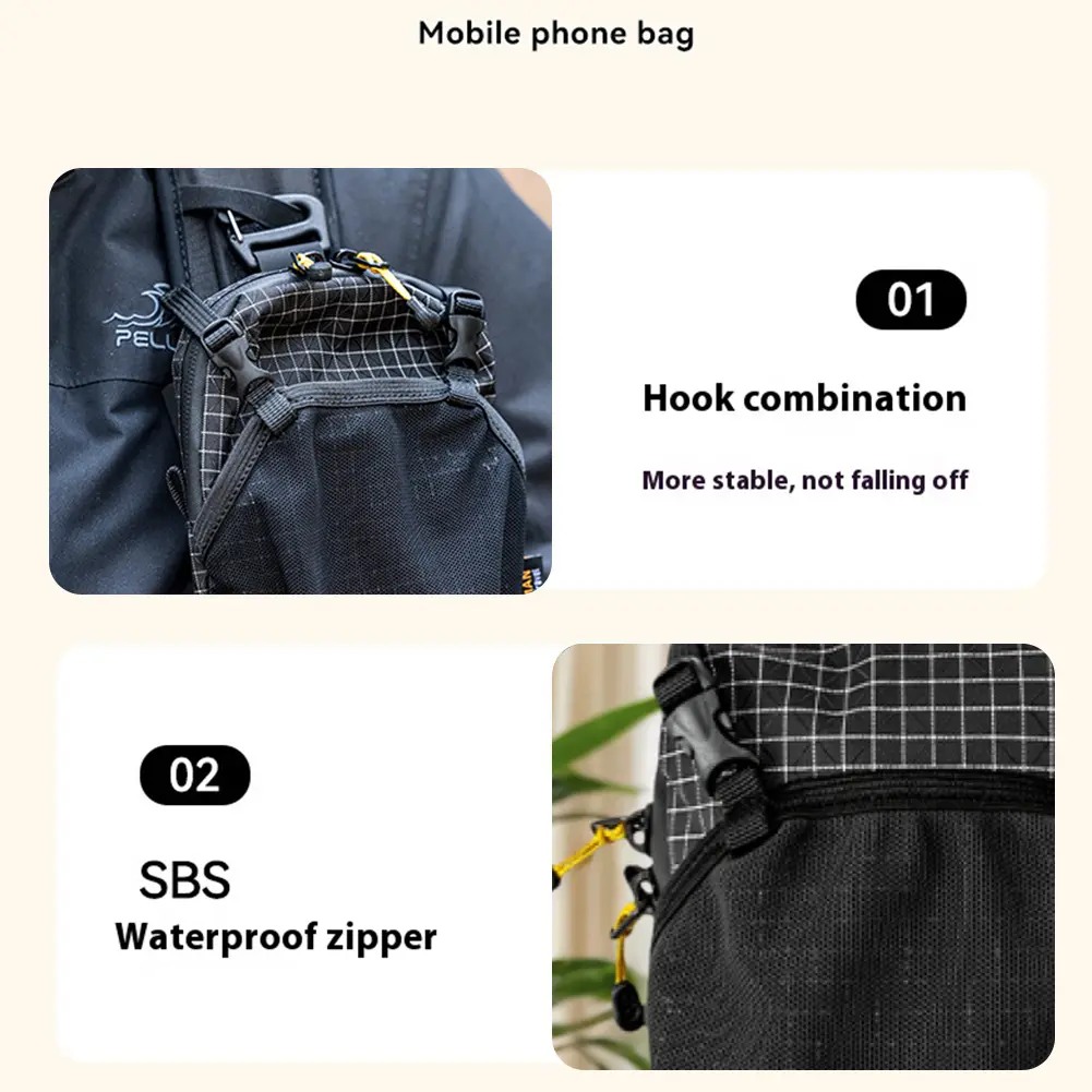 Phone Holder Waterproof Water Bottle Holder Bag Large Capacity Phone Carry Bag Multi-Function Phone Pouch for Camping Hiking