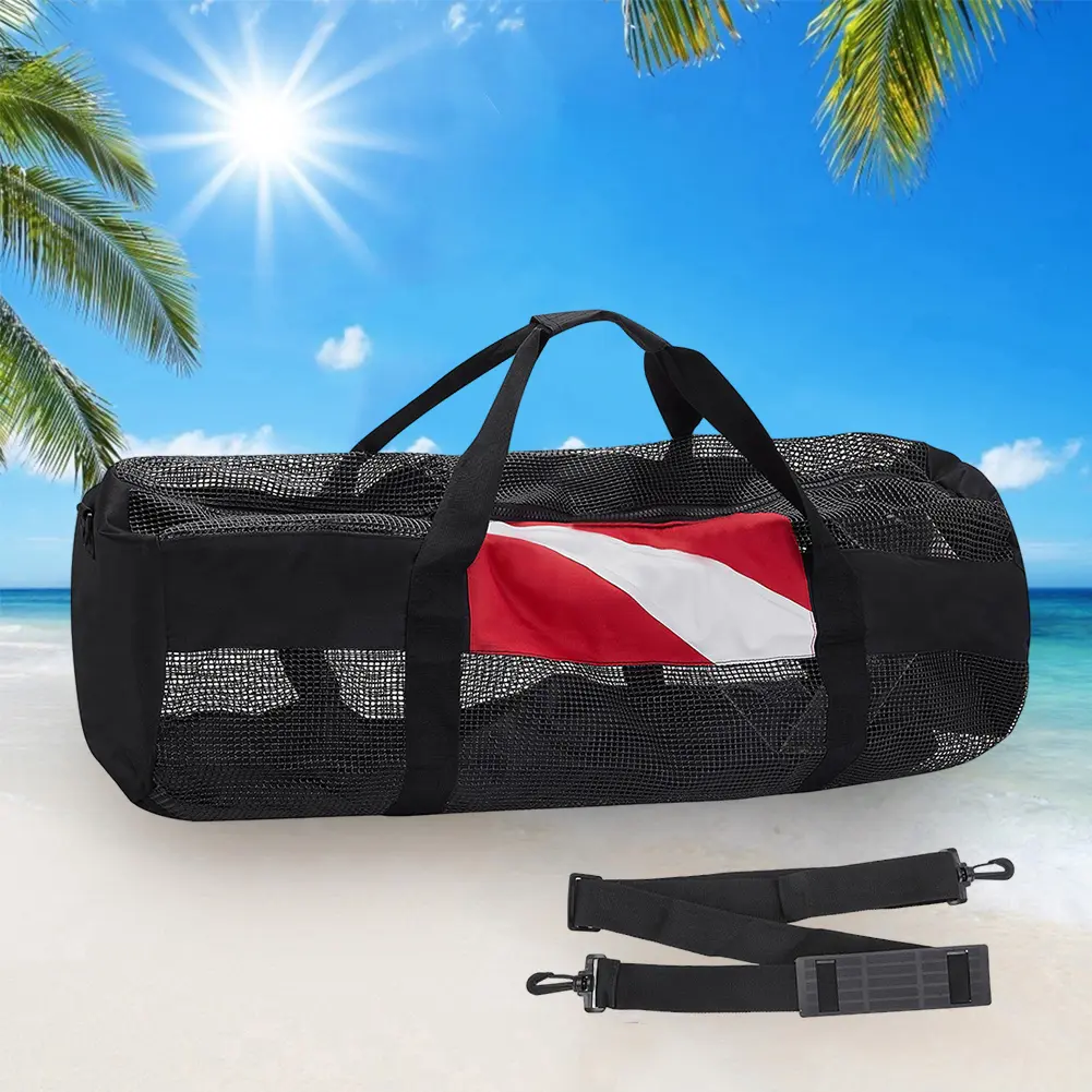 Extra Large Dive Beach Bags Portable Scuba Diving Mesh Tote with Adjustable Shoulder Strap Snorkeling Gear Organizer