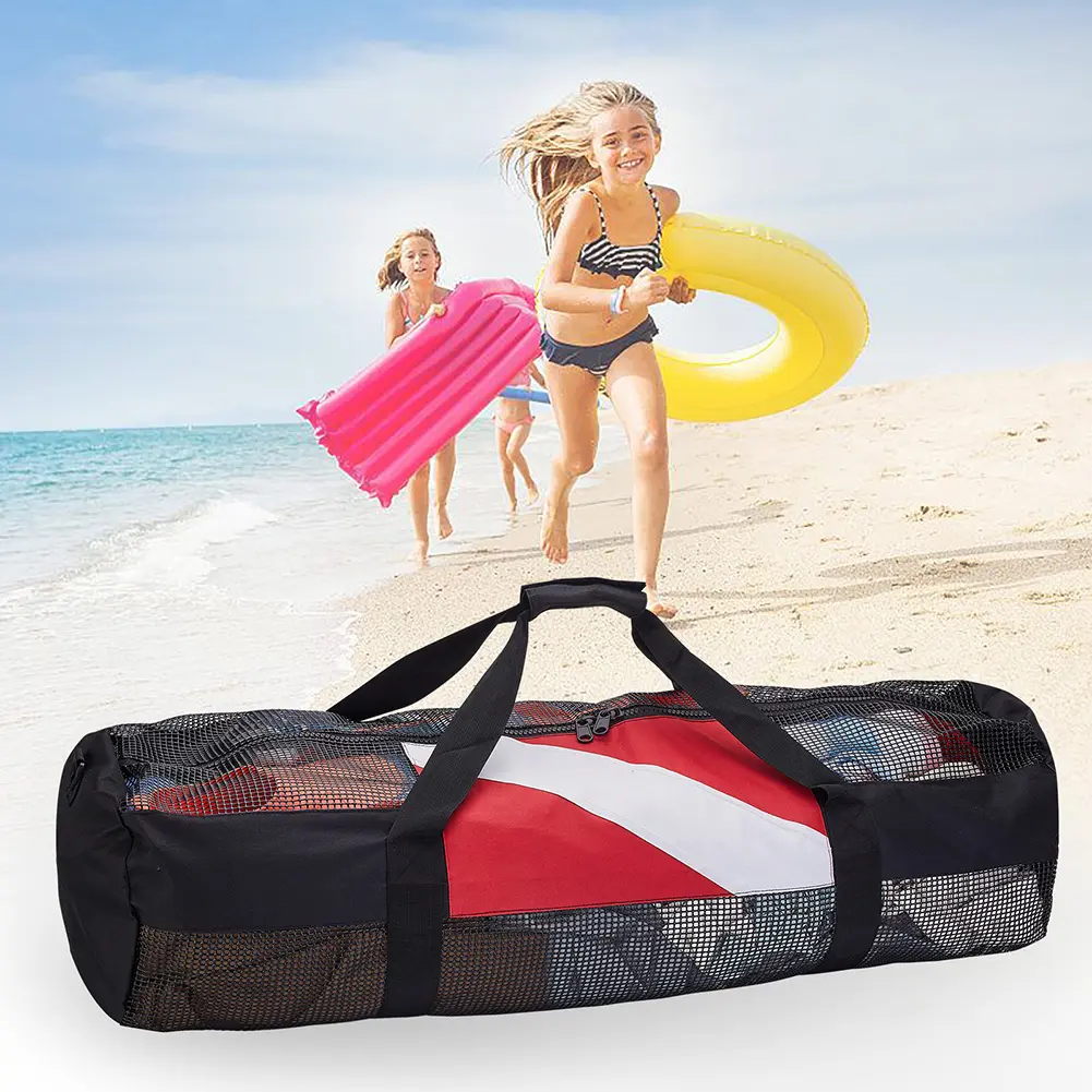 Extra Large Dive Beach Bags Portable Scuba Diving Mesh Tote with Adjustable Shoulder Strap Snorkeling Gear Organizer