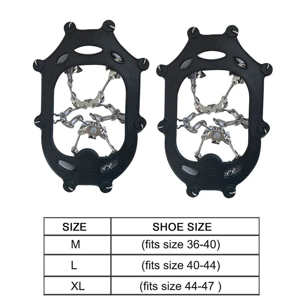 1 Pair Ice Crampons Stainless Steel 24 Teeth Mountaineering Cleats Lightweight with Carry Bag Ice Climbing Kit for Men and Women