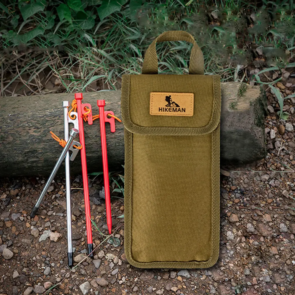 8.66 X 4.92 X 1.18 In Camping Tent Stake Bag Portable Tent Peg Bag Tent Stake Storage Bag for Hiking Outdoor Use Camping