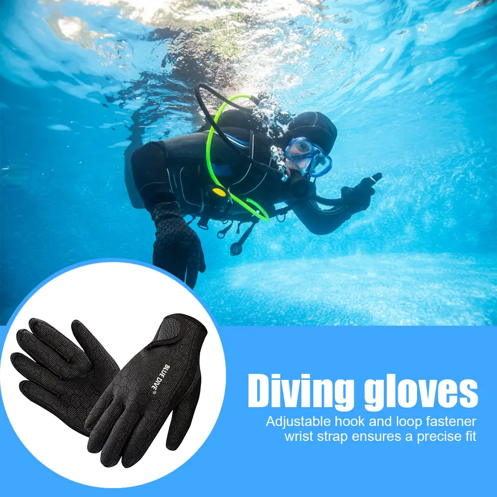 1.5mm Water Gloves Adults Women Men Five Finger Warm Wetsuit Winter Gloves Swimming Gloves for Scuba Diving Snorkeling Surfing
