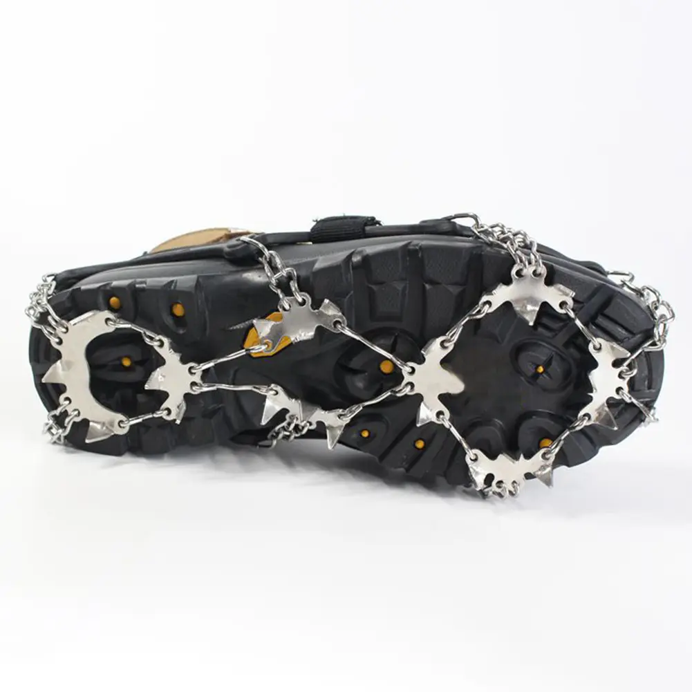 1 Pair Ice Crampons Stainless Steel 24 Teeth Mountaineering Cleats Lightweight with Carry Bag Ice Climbing Kit for Men and Women